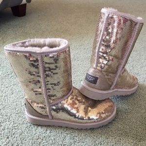 Silver sequin ugg boots
